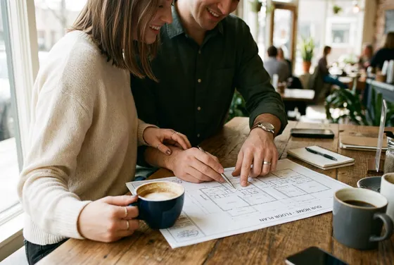 Young couple planning their first home purchase