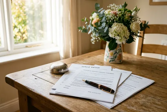 Legal paperwork and documents for selling a property